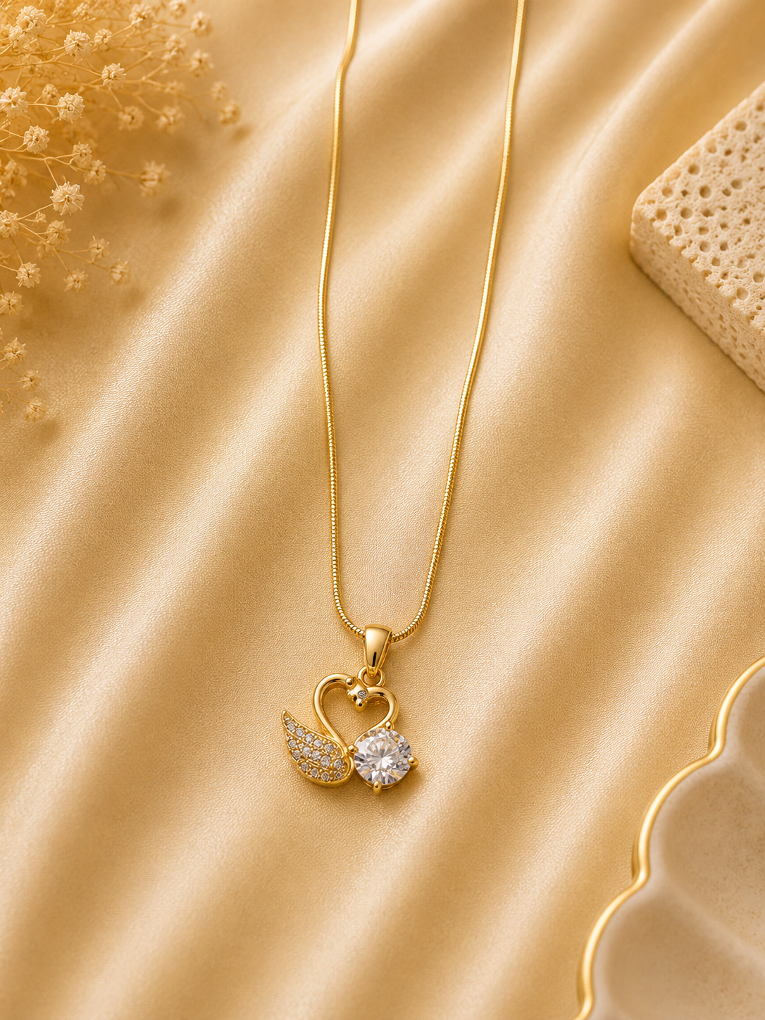 Swan Crystal Pendant Necklace