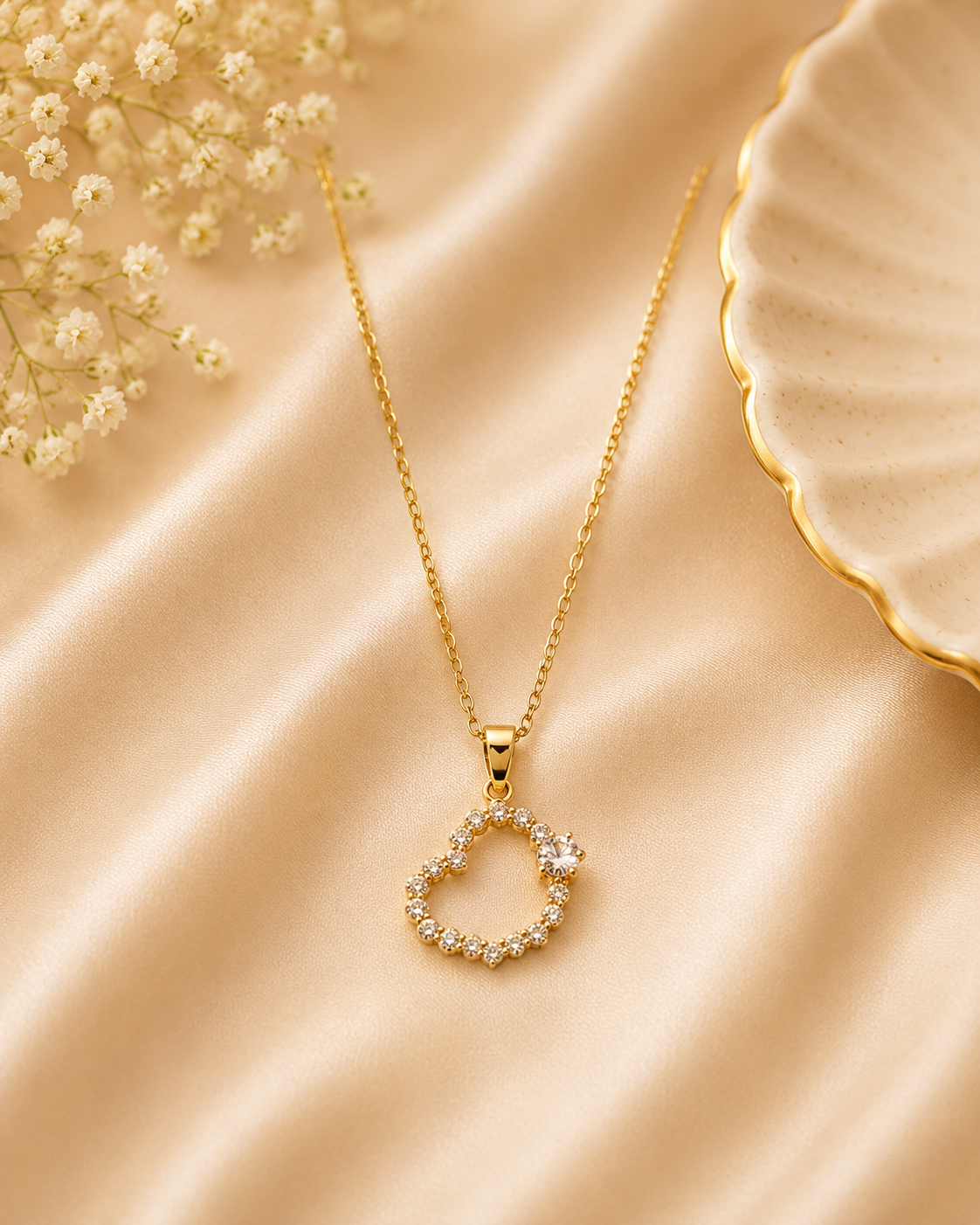 Crystal Heart Pendant Necklace