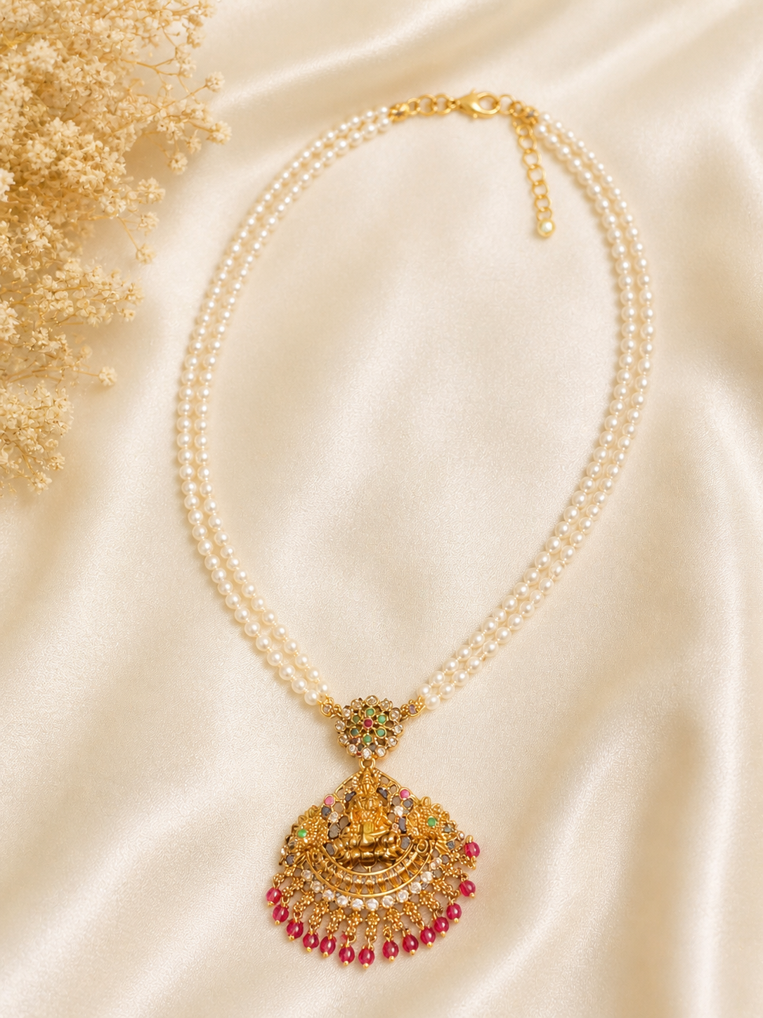 Temple Pearl Heritage Necklace Pink