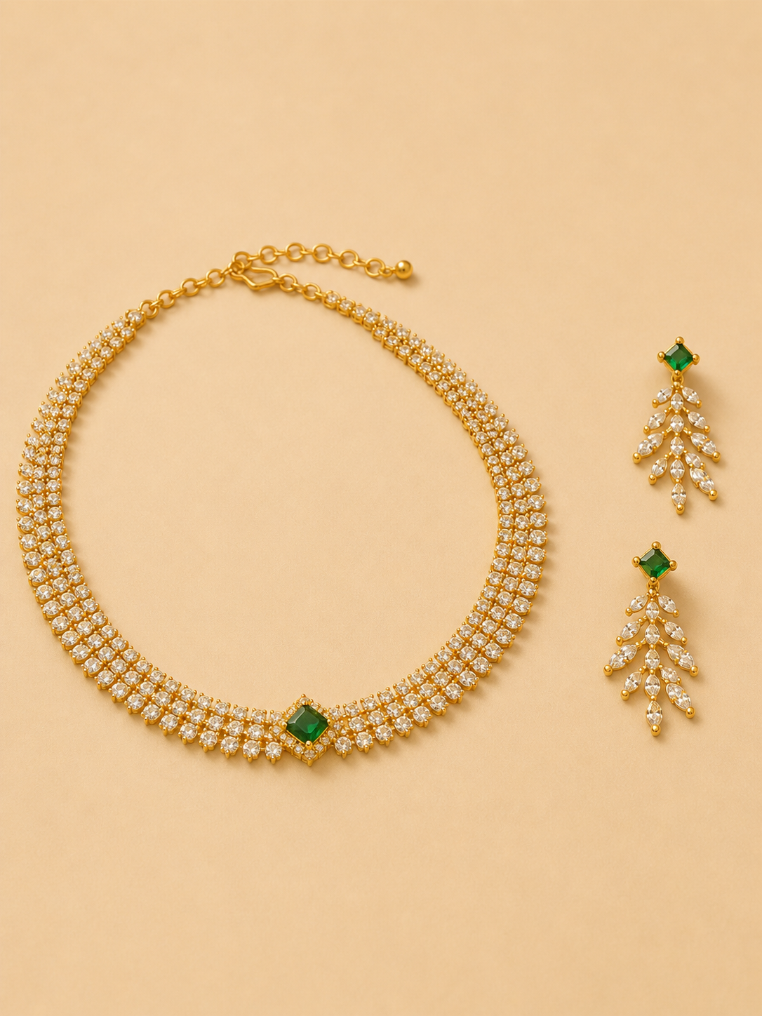 Emerald Glow Necklace Set (N12)