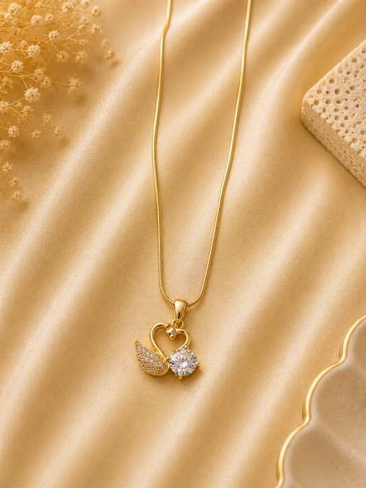 Swan Crystal Pendant Necklace