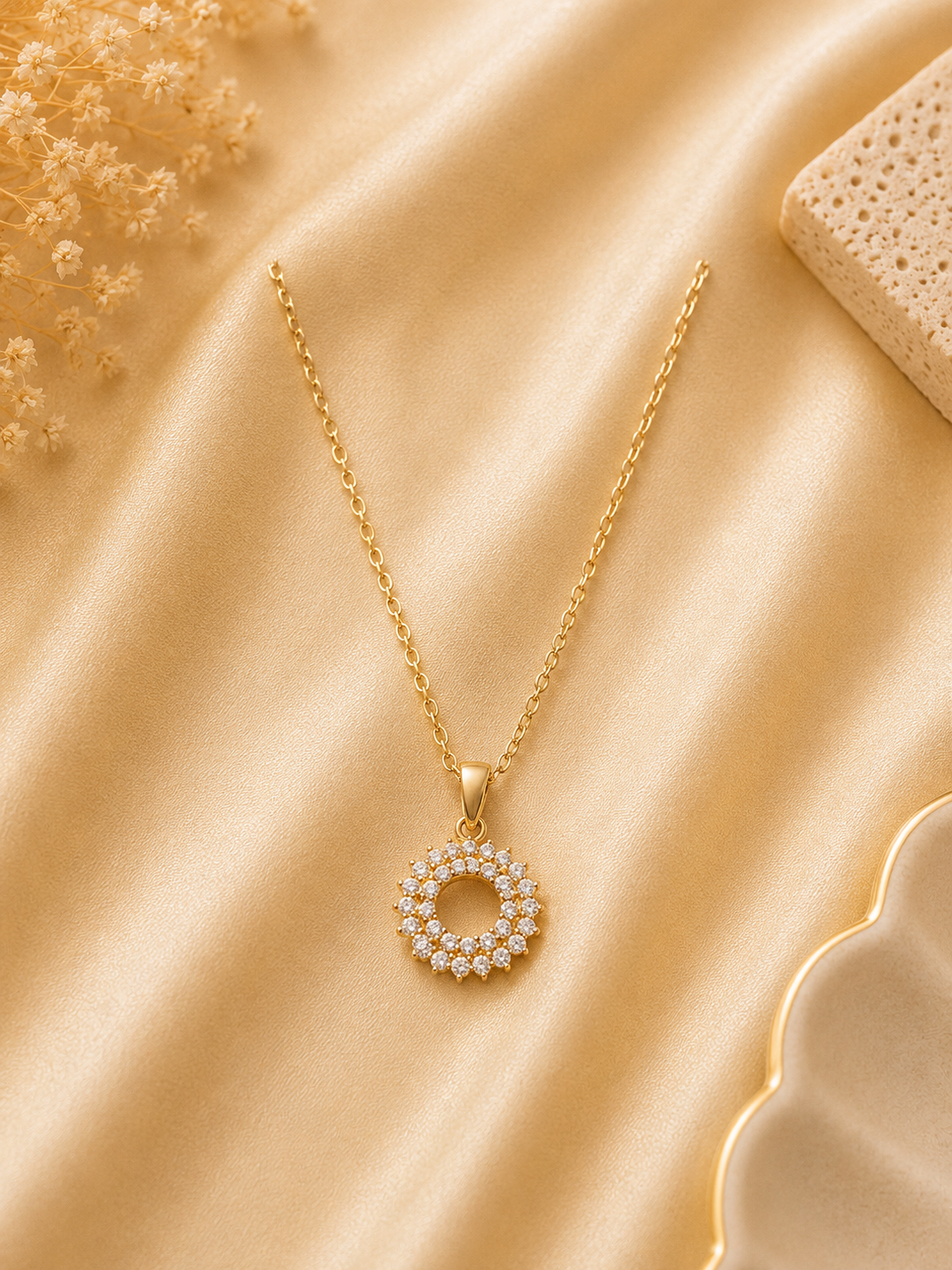 Sparkling Halo Pendant Necklace