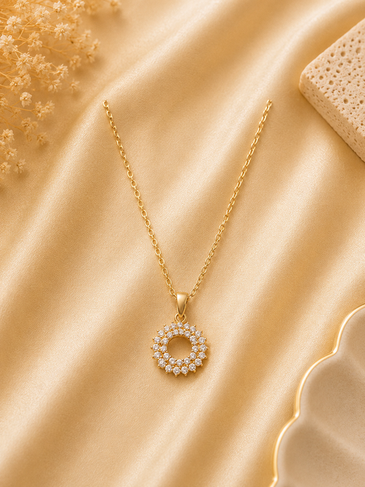 Sparkling Halo Pendant Necklace