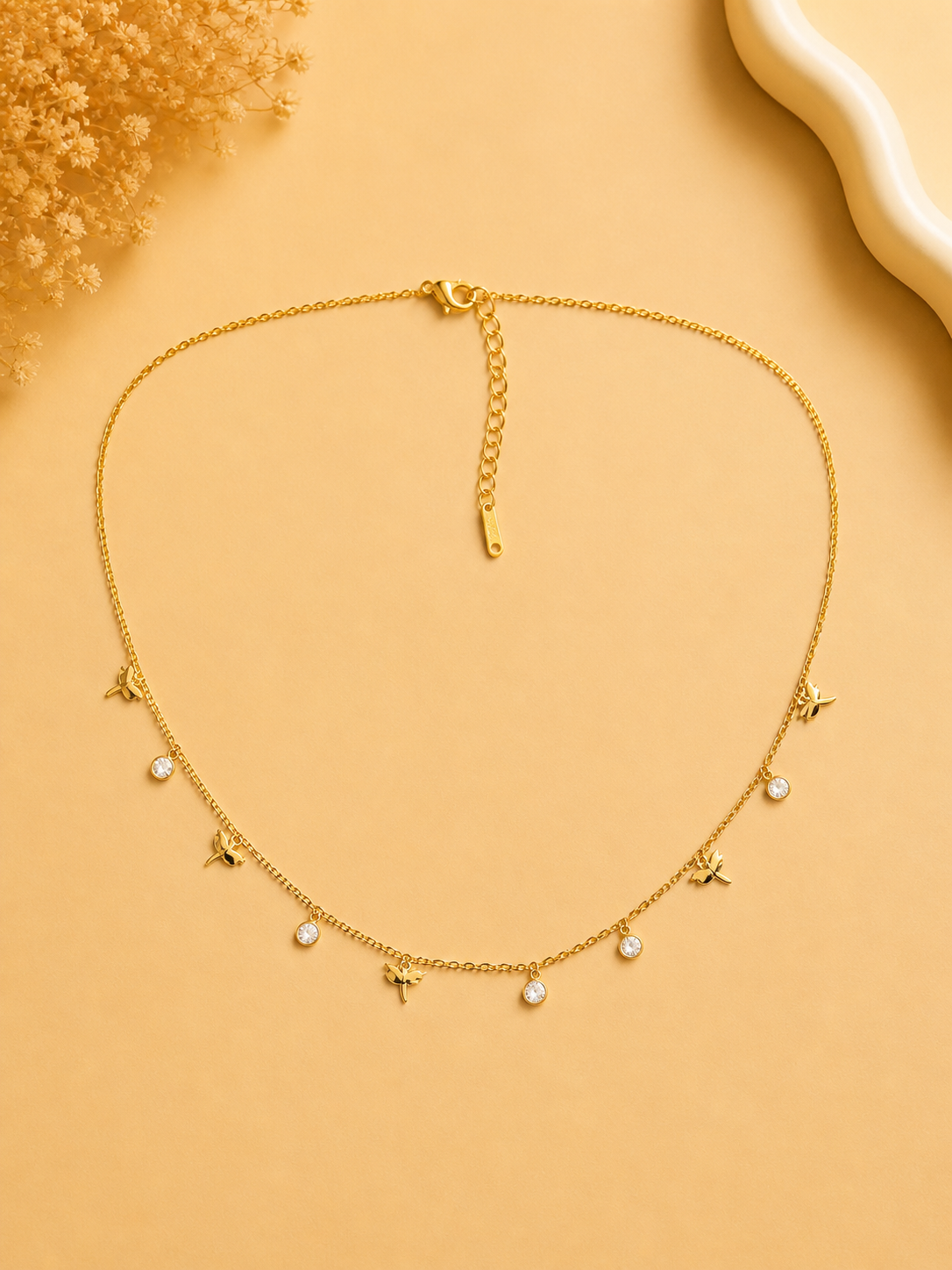 Butterfly Charm Crystal Necklace(M01)