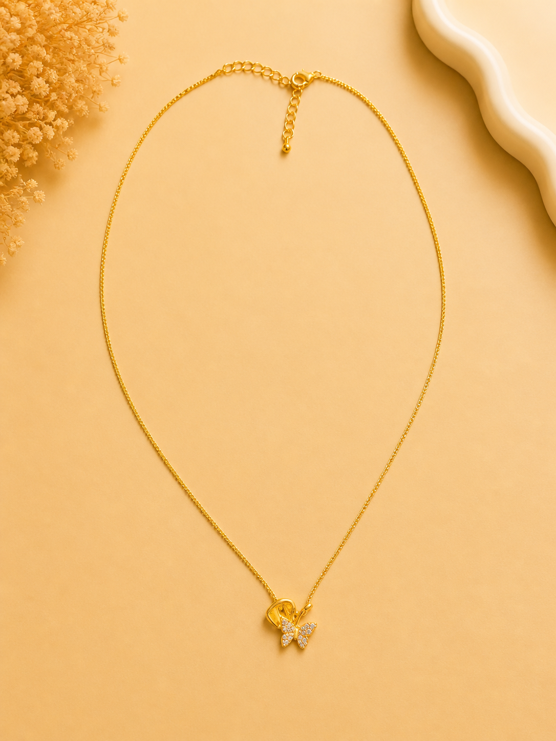 Butterfly Pendant Gold Necklace(03)