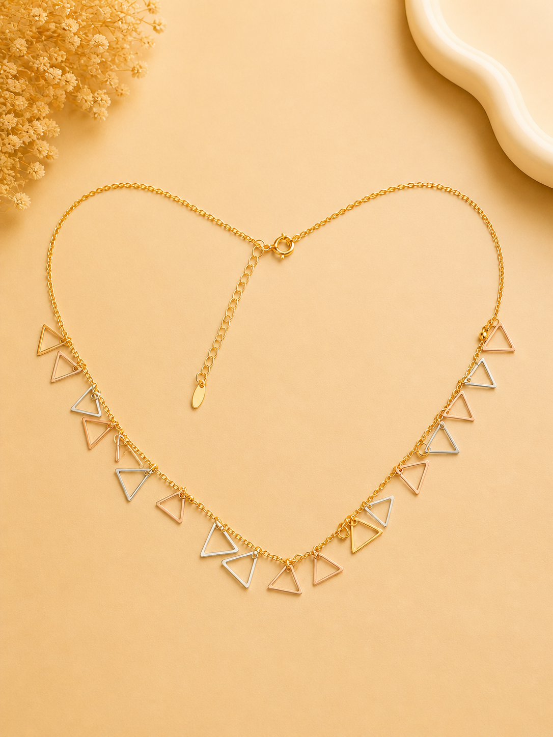 Geometric Triangle Charm Necklace