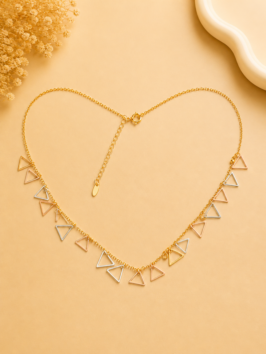 Geometric Triangle Charm Necklace