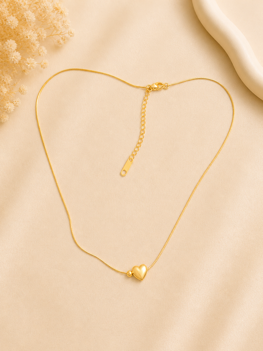 Minimal Heart Charm Necklace
