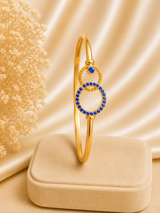 Blue Crystal Gold Bangle