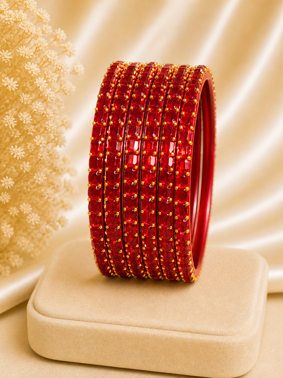 Sparkle Bangle Set Red