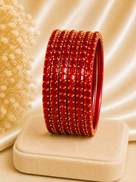 Sparkle Bangle Set Red