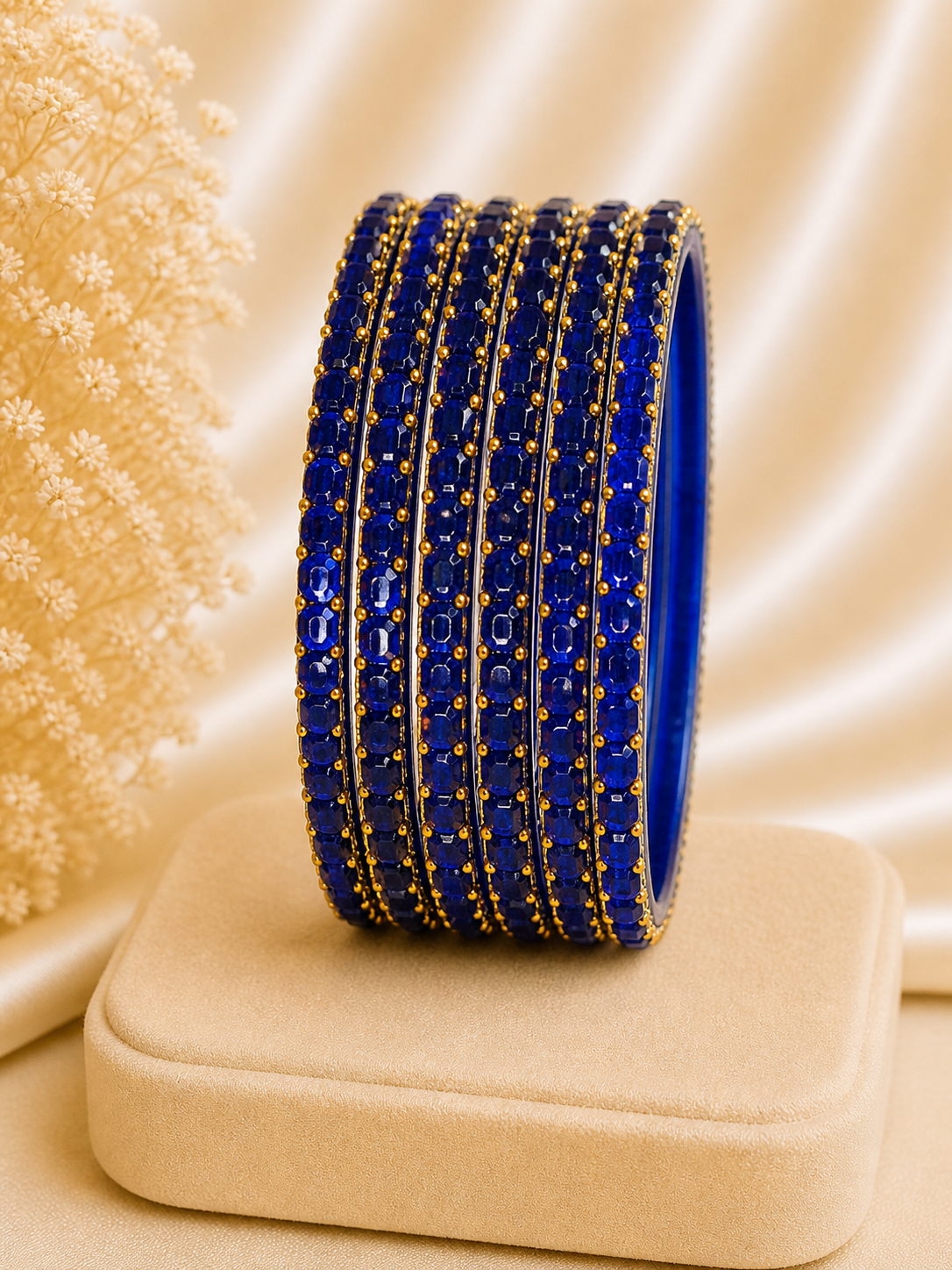 Sparkle Bangle Set deep blue