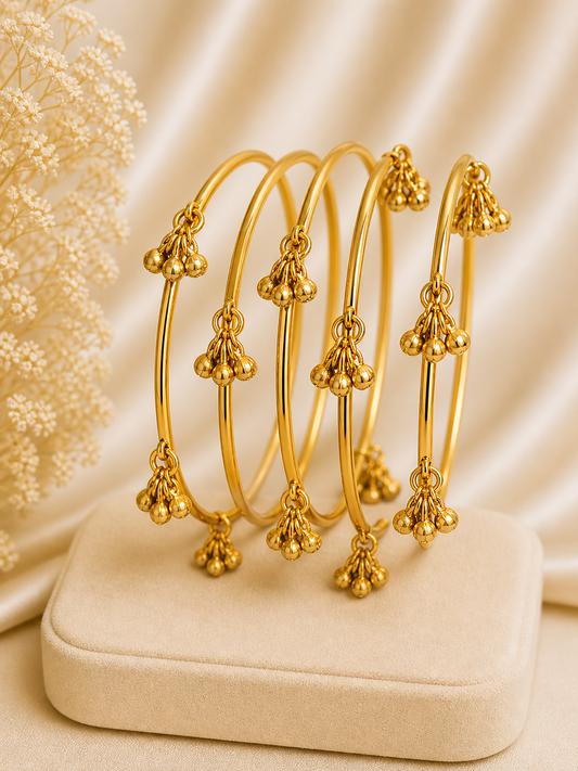 Traditional Ghungroo Gold Bangles Set