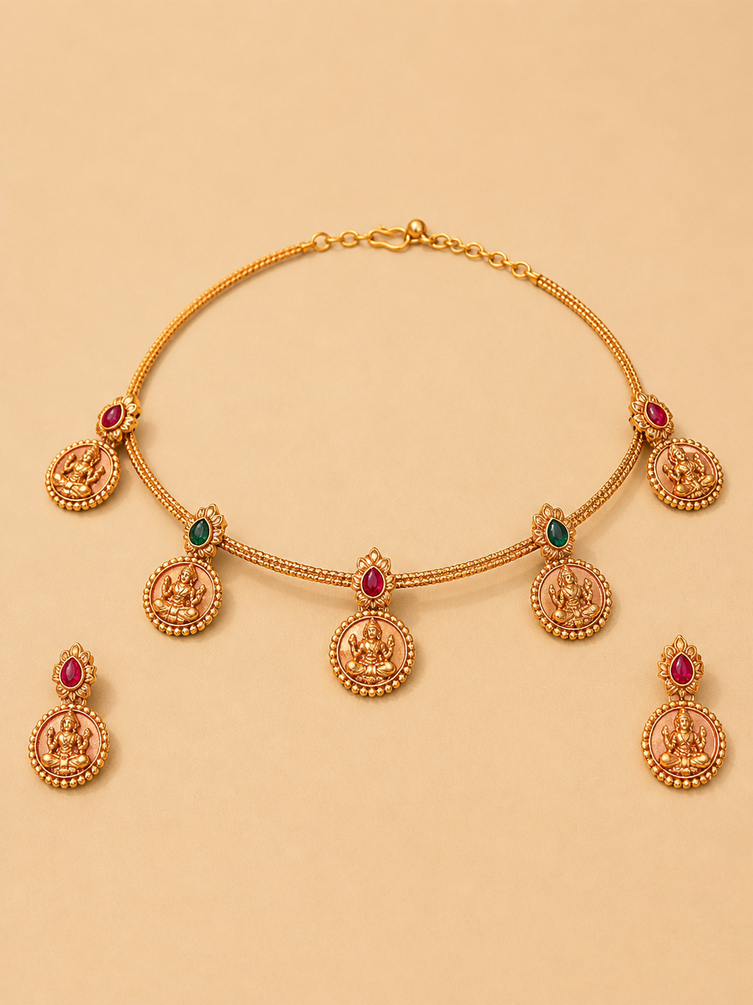 Lakshmi Coin Choker Necklace Set (N4)
