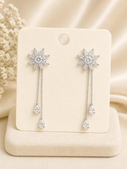 Snowflake Crystal Drop Earrings
