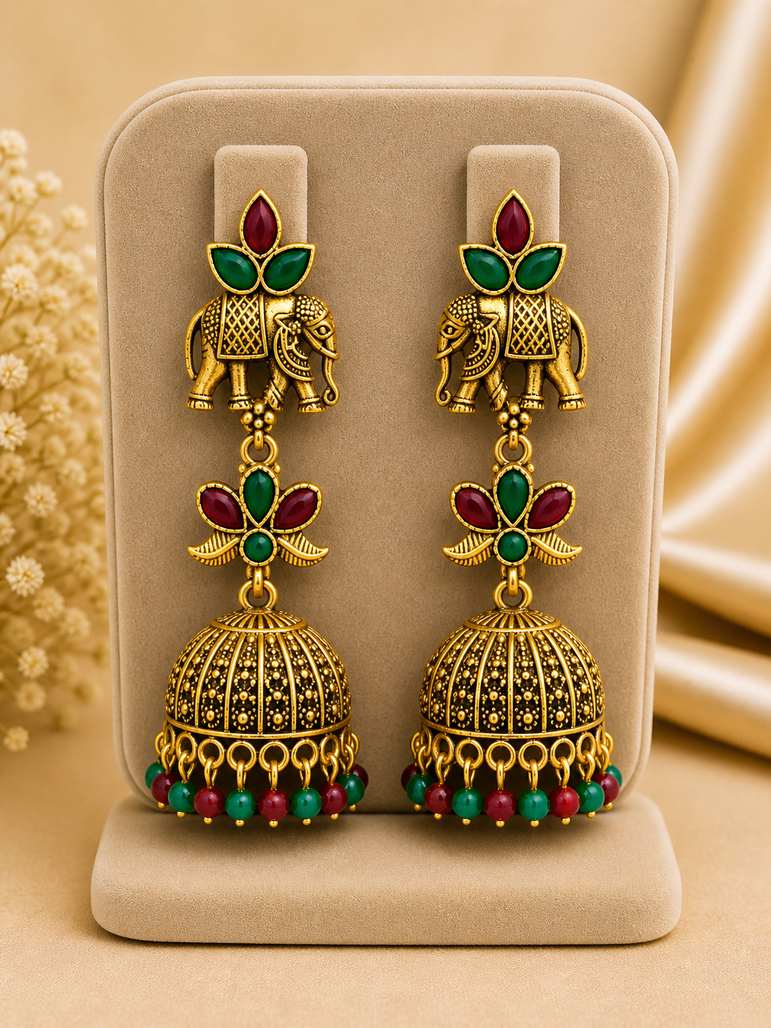 Traditional Elephant Jhumka Earrings