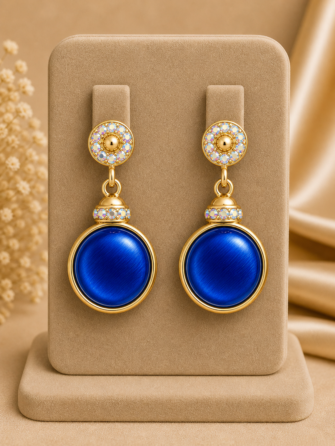 Royal Blue Statement Drop Earrings