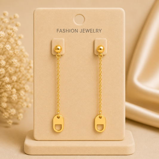 Minimalist Gold Chain Drop Earrings