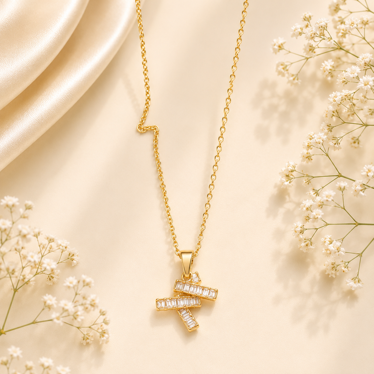 Crystal Bar Pendant Necklace