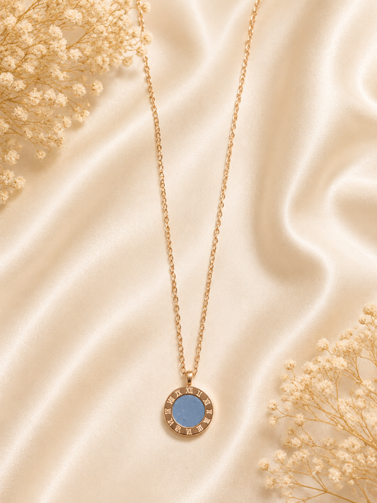 Roman Dial Pendant Necklace